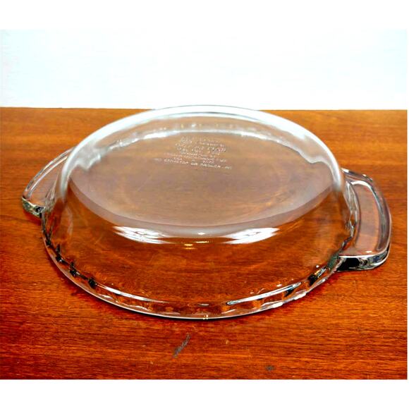 Vintage Anchor Hocking Fire King Crimp Edge Clear Glass Deep Pie Dish 9" - Picture 5 of 7